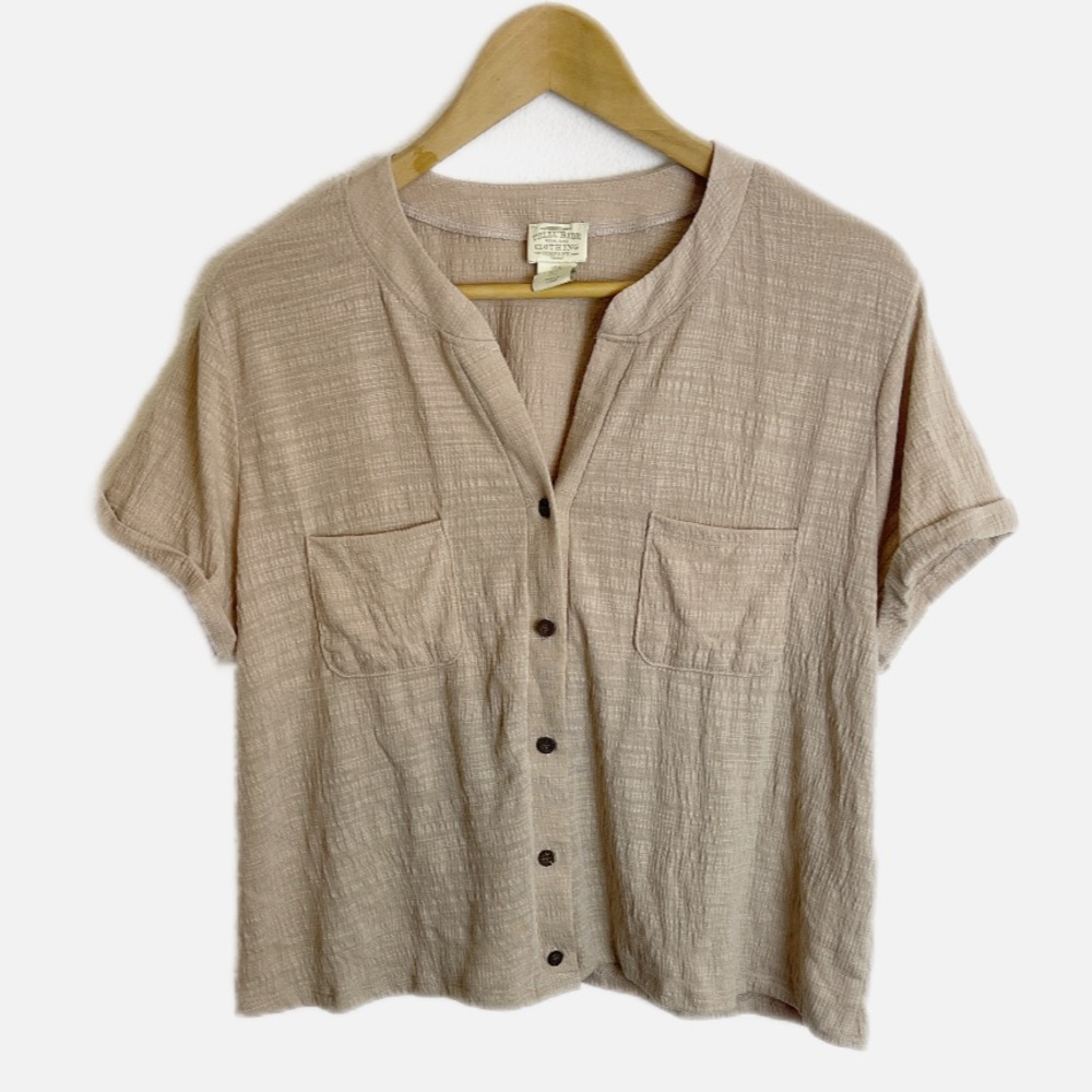 Telluride Clothing Co. Boxy Button Front Top L